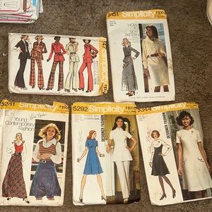 Vintage 1972 simplicity sewing patterns 5pc lot